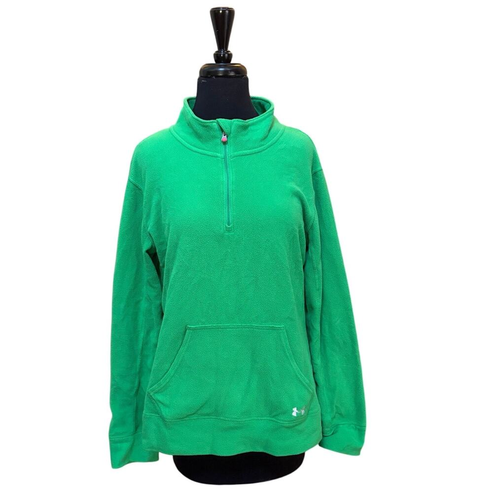 Under Armour ColdGear 1/4 Zip Pullover Women’s M Green Pink 1221653 EUC